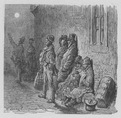 Strangers Arriving in London on the Eve of the Derby by Gustave after Dore